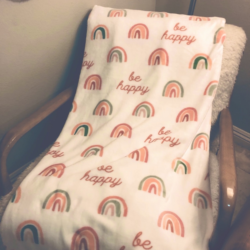 Novogratz Boho Muted Rainbow Plush Blanket